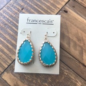 Teal and gold earrings from Francesca’s